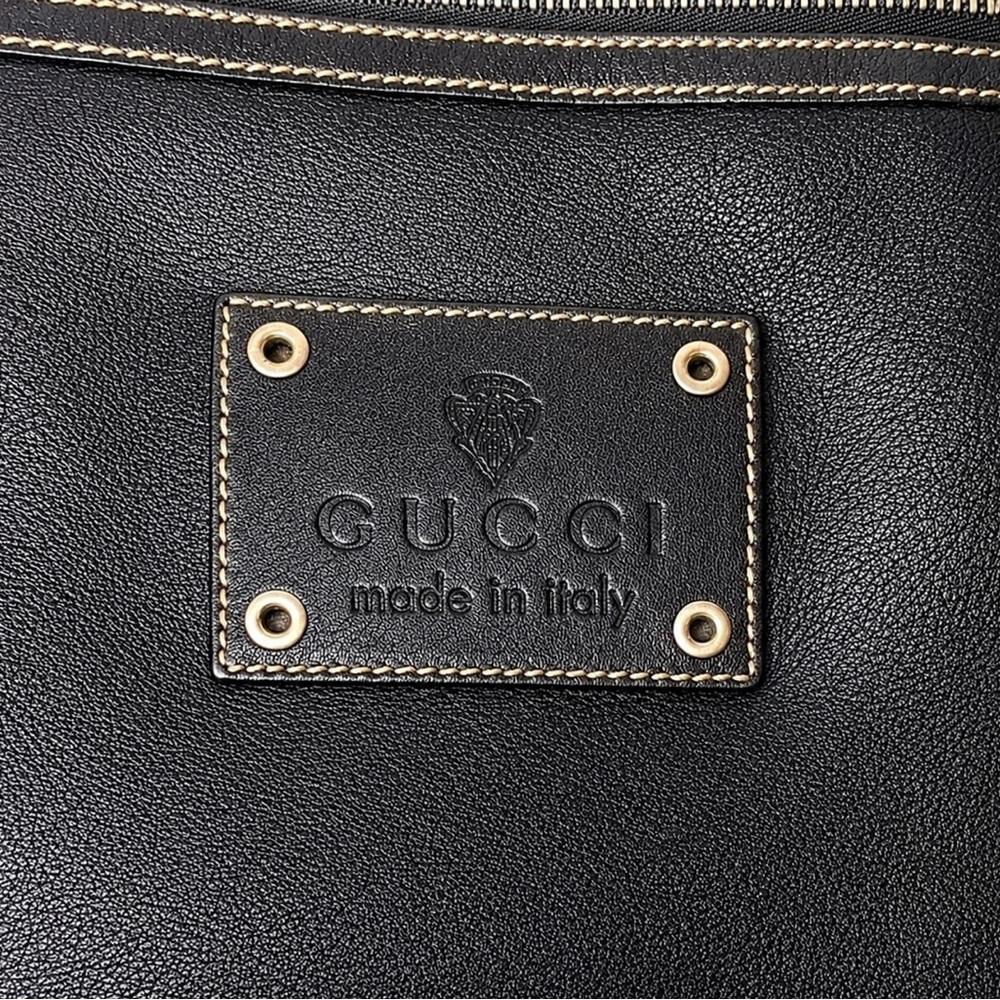 GUCCI Hysteria Black Leather Oversized Gucci Supreme Messenger Bag - Picture 8 of 17